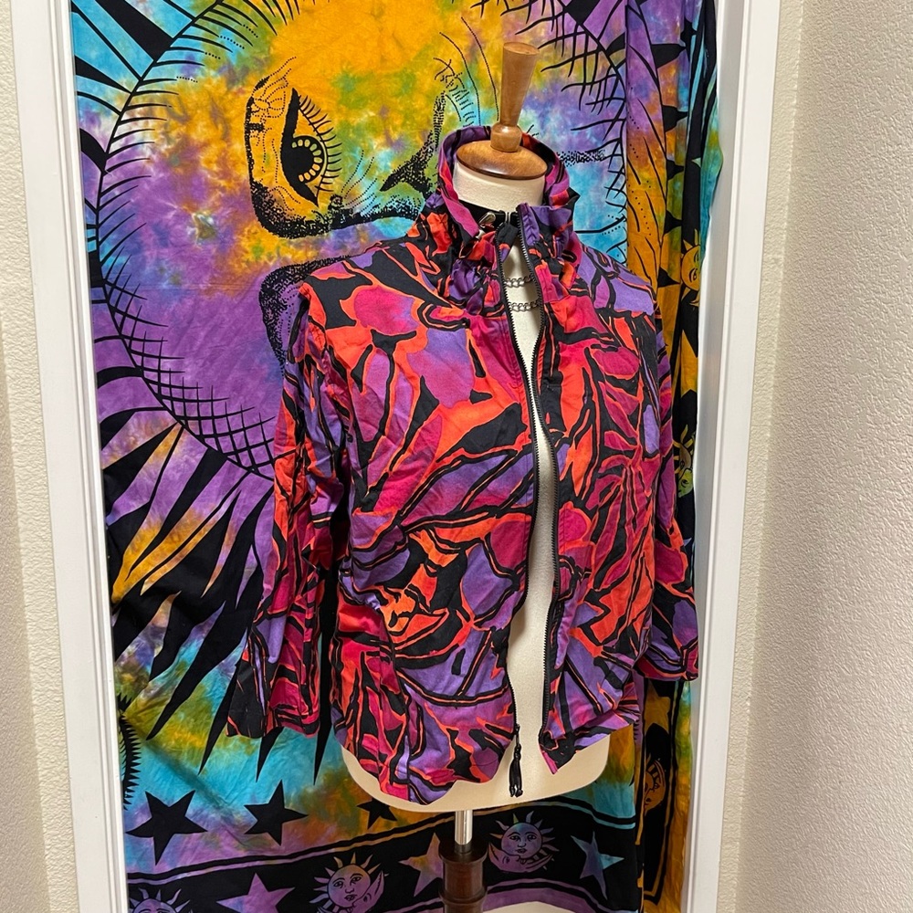 🌈 Lovely vibrant Vintage floral jacket - Picture 3 of 11